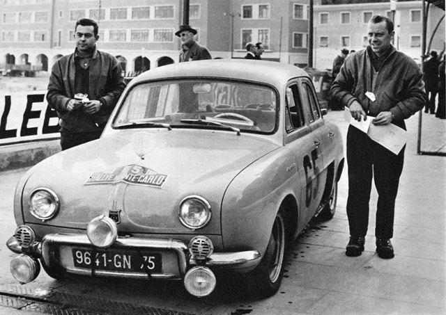 1958 28° Rally Monte Carlo G. Monraisse - J. Feret sur Renault Dauphine.jpg